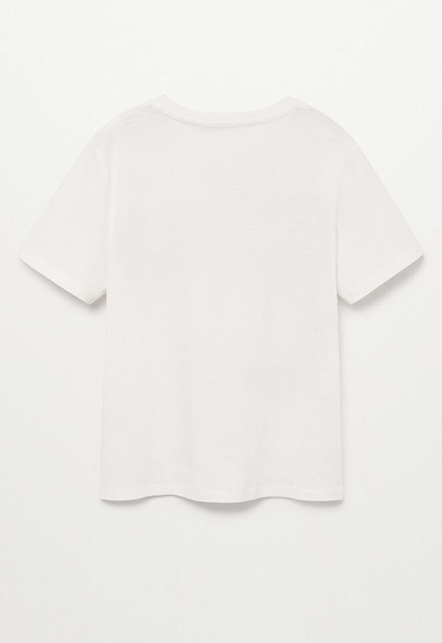 MANGO - T-shirt leaves - white