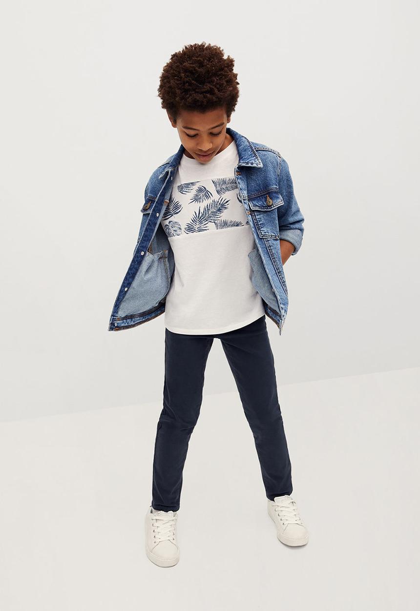 MANGO - T-shirt leaves - white