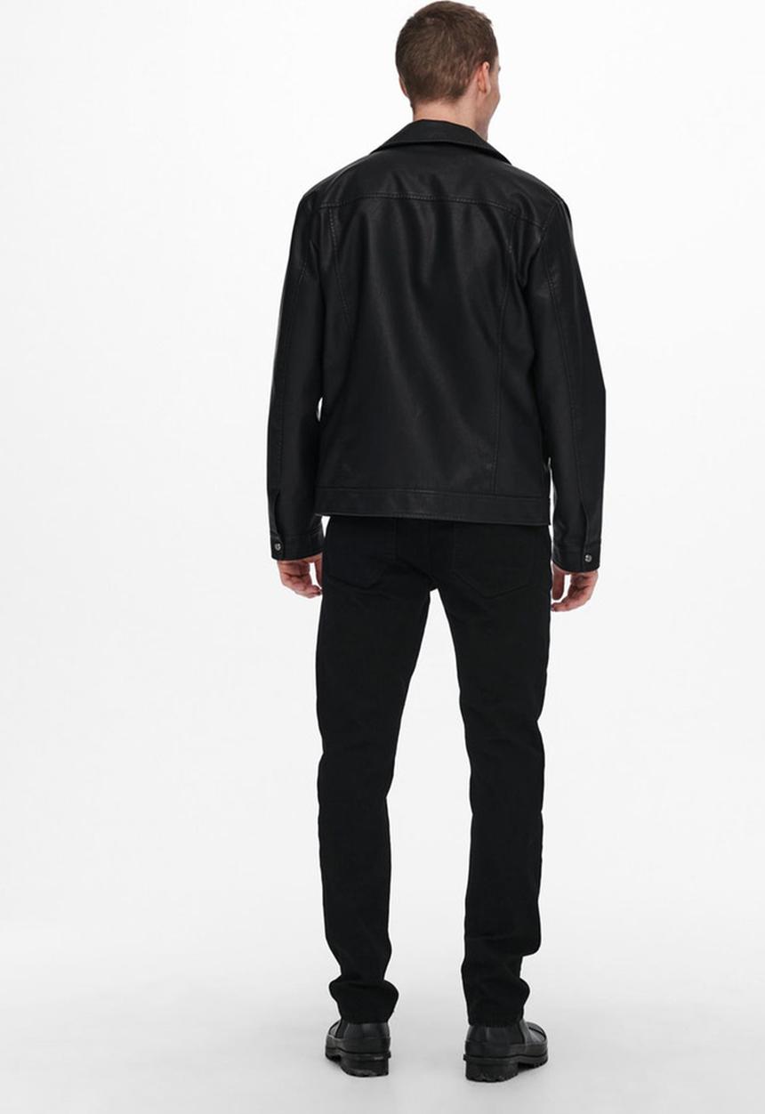 Only & Sons - Saksel biker jacket - black