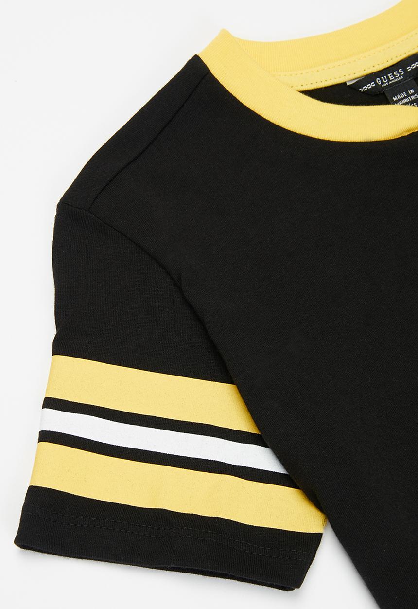 GUESS - Stripe henley - black