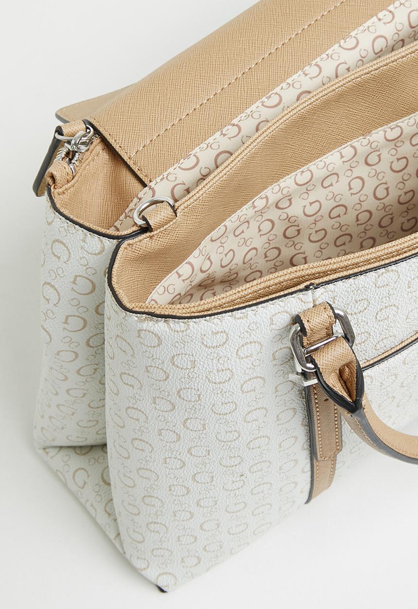 GUESS - Balzano satchel - white & beige 