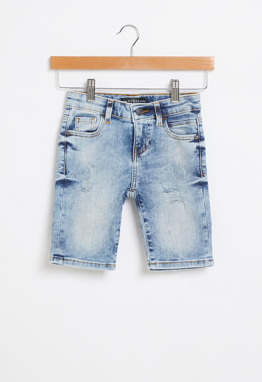 GUESS - Fluo damage denim shorts - blue 