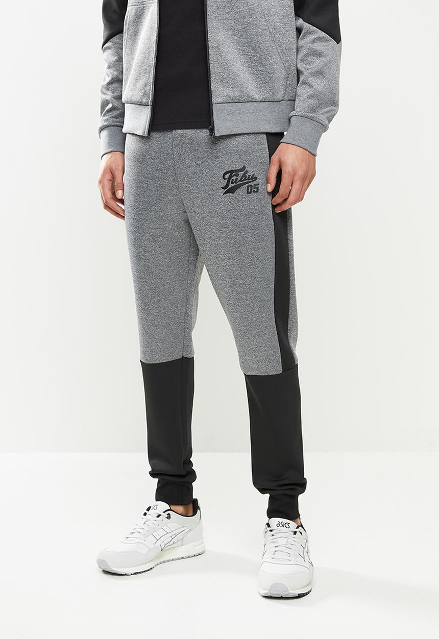 FUBU - Hudson 2.0 tracksuit bottom - black & grey 