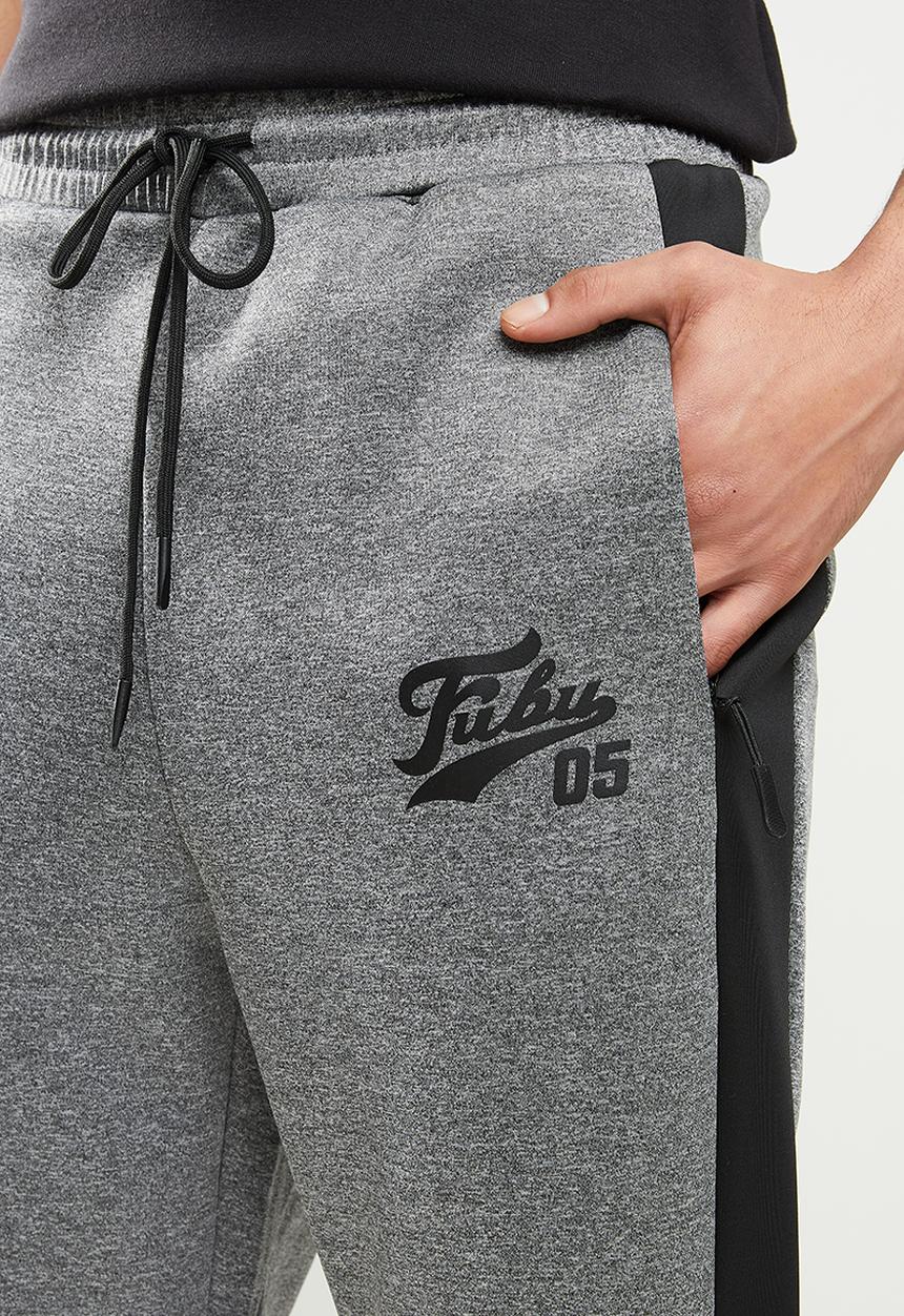 FUBU - Hudson 2.0 tracksuit bottom - black & grey 