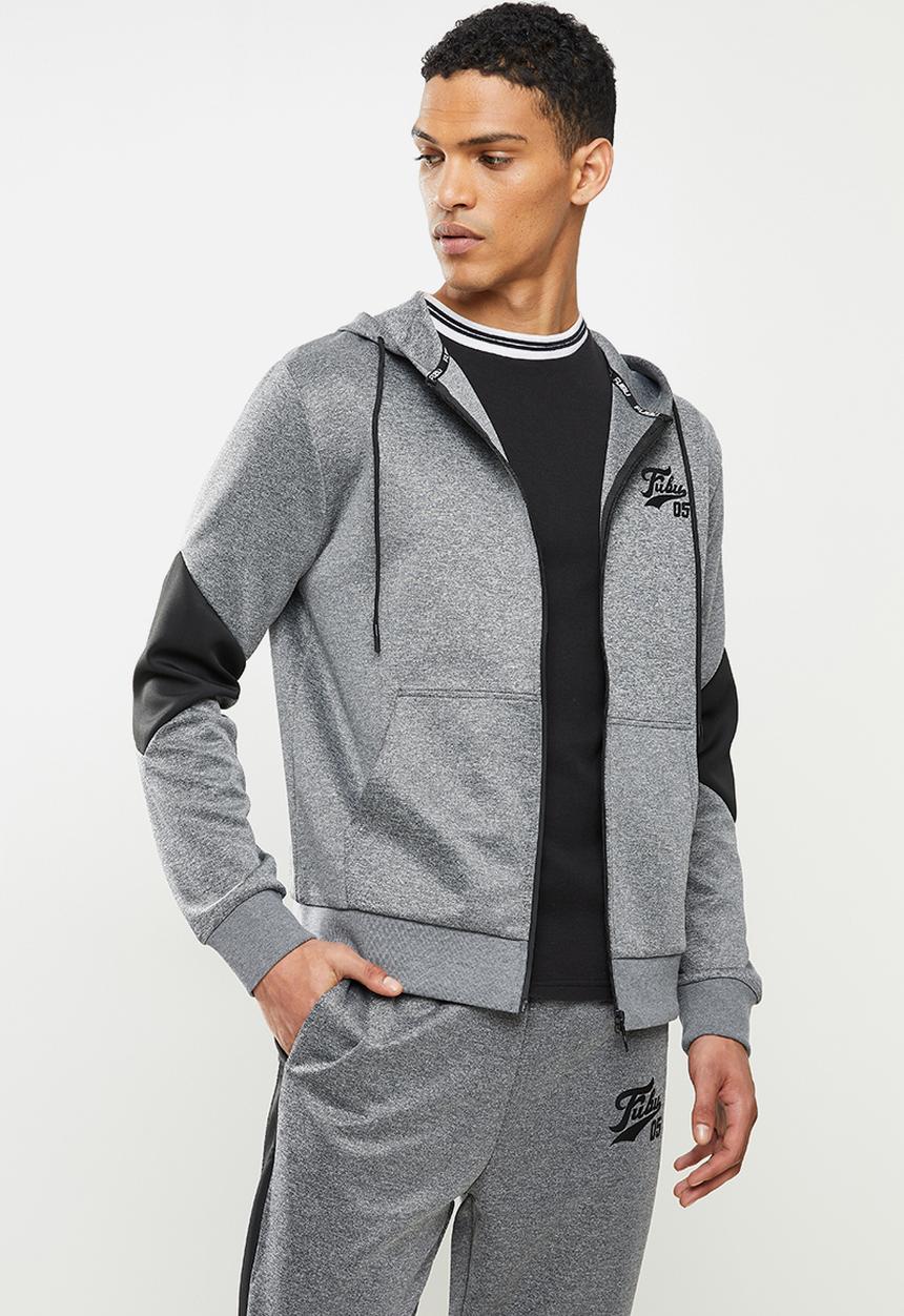 FUBU - Hudson 2.0 tracksuit top - black & grey 
