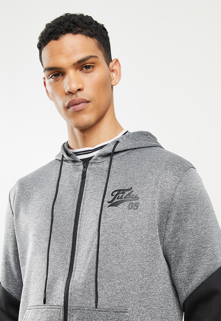 FUBU - Hudson 2.0 tracksuit top - black & grey 