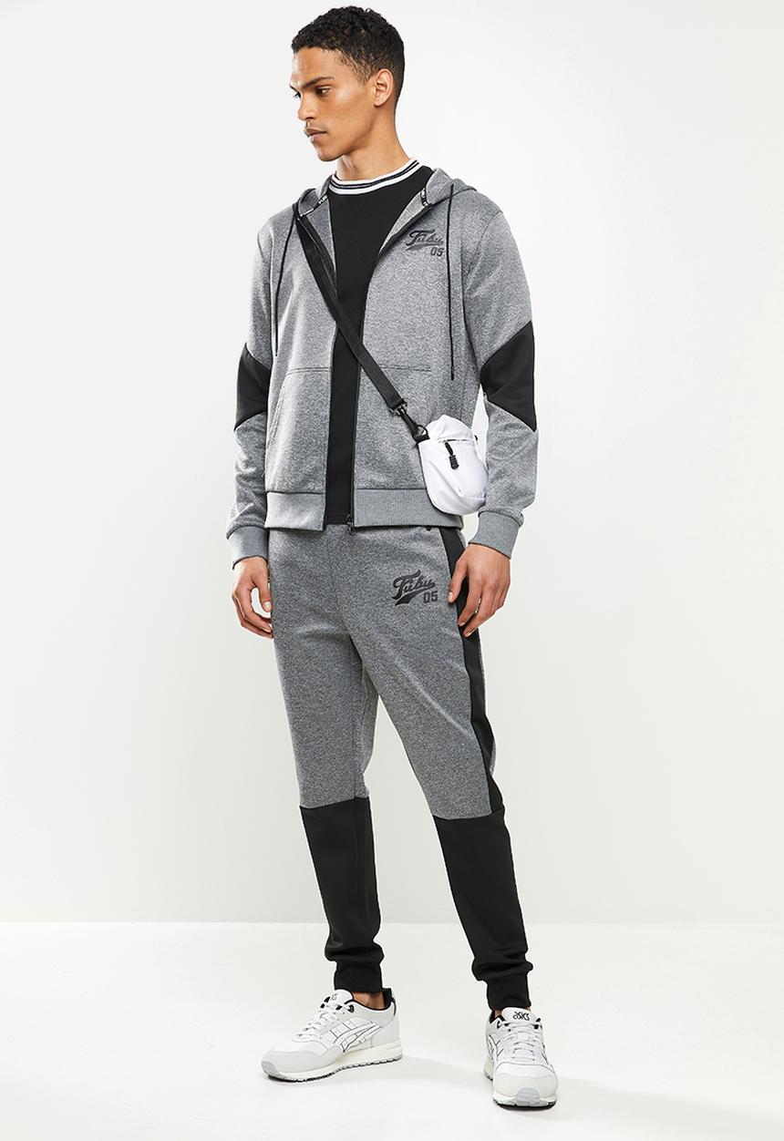 FUBU - Hudson 2.0 tracksuit top - black & grey 