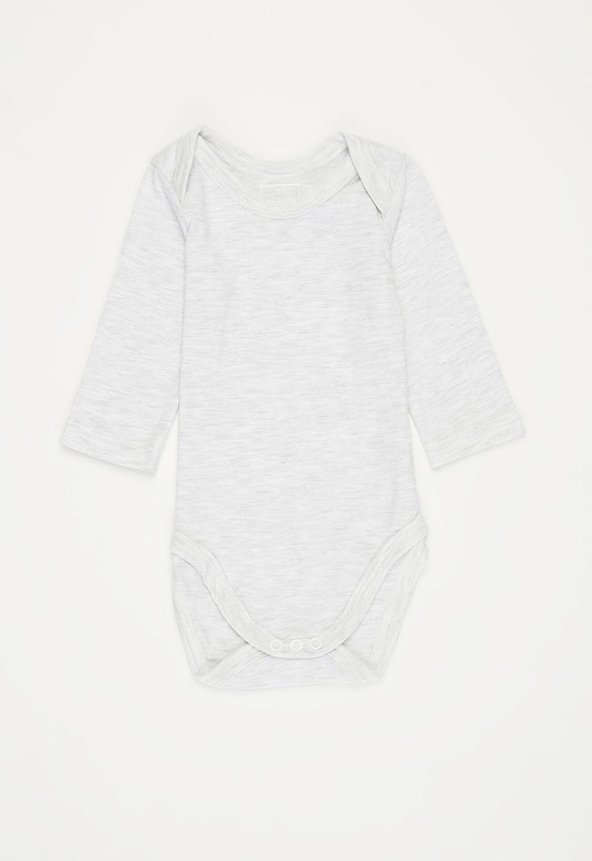 Pop Candy - Baby boys 2 pack babygrow - grey & navy 