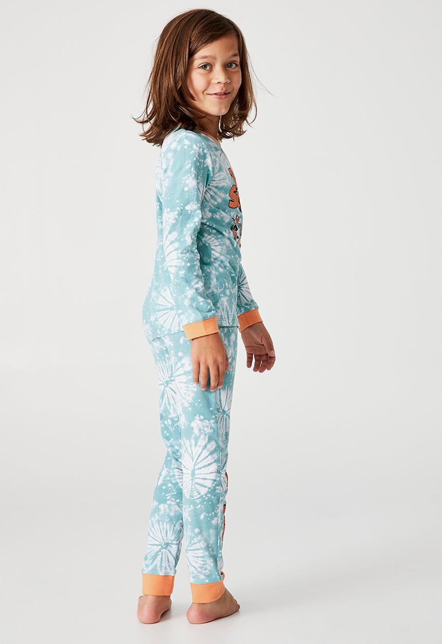 Cotton On - Orlando long sleeve pyjama set licensed - lcn wb group shot blue ice tie dye