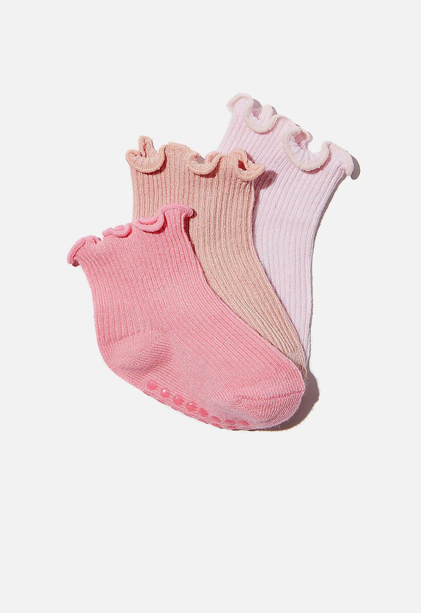 Cotton On - 3pk baby socks - frill pinks