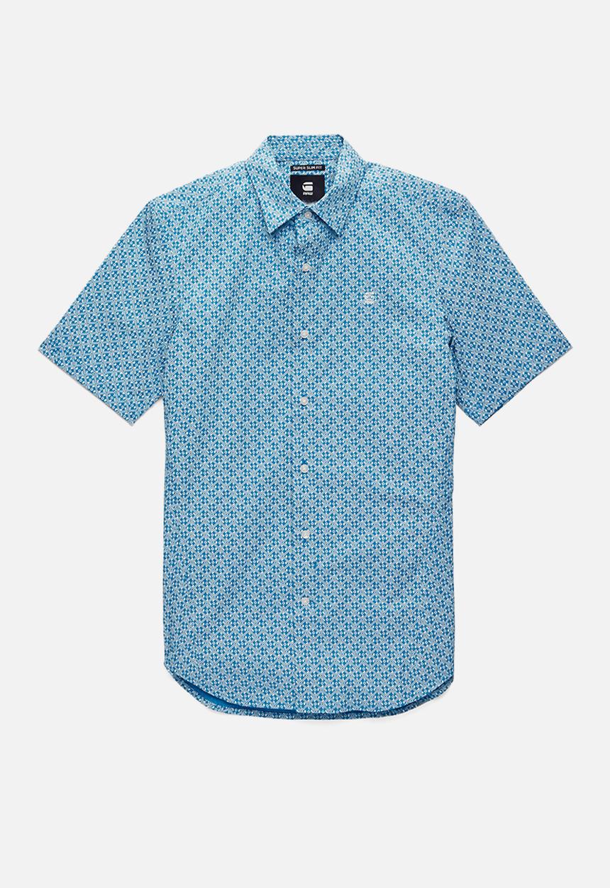 G-STAR - Dressed super slim shirt short sleeve - light royal blue 