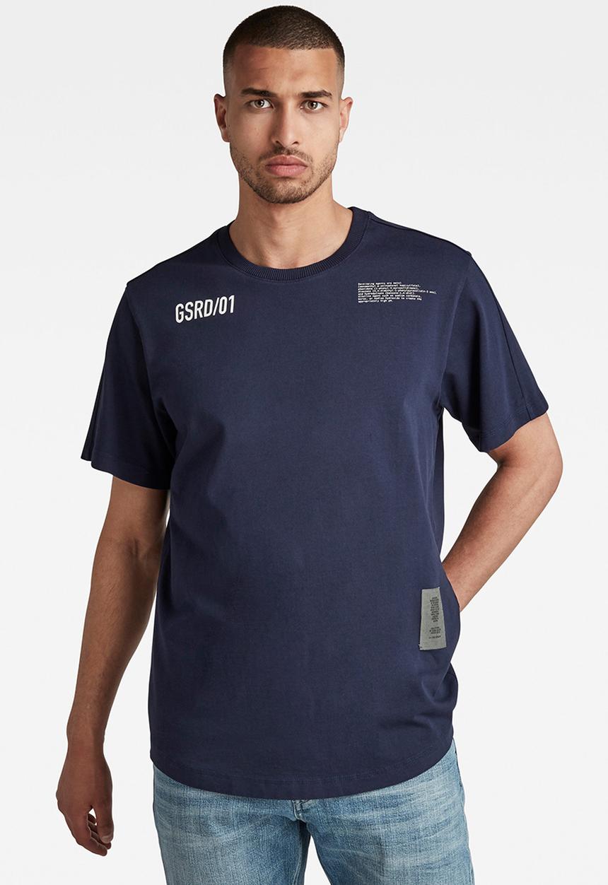 G-STAR - C&s back multi graphic loose t - navy 
