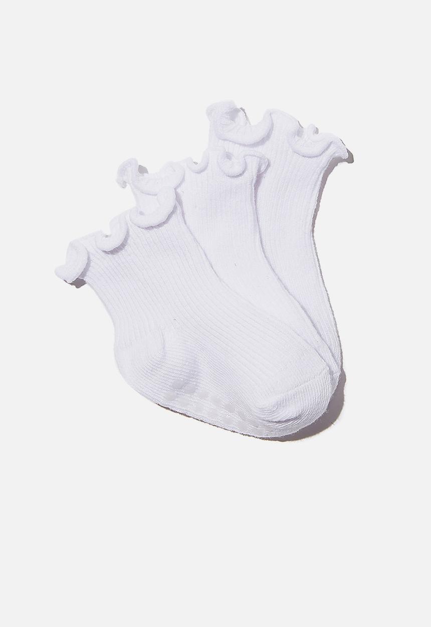 Cotton On - 3pk baby socks - frill vanilla
