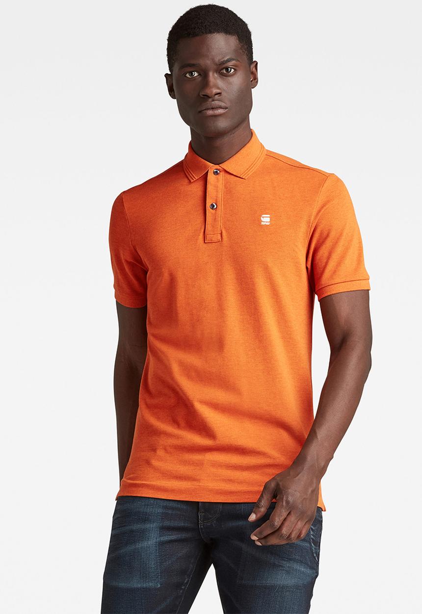 G-STAR - Dunda slim polo short sleeve - amber 