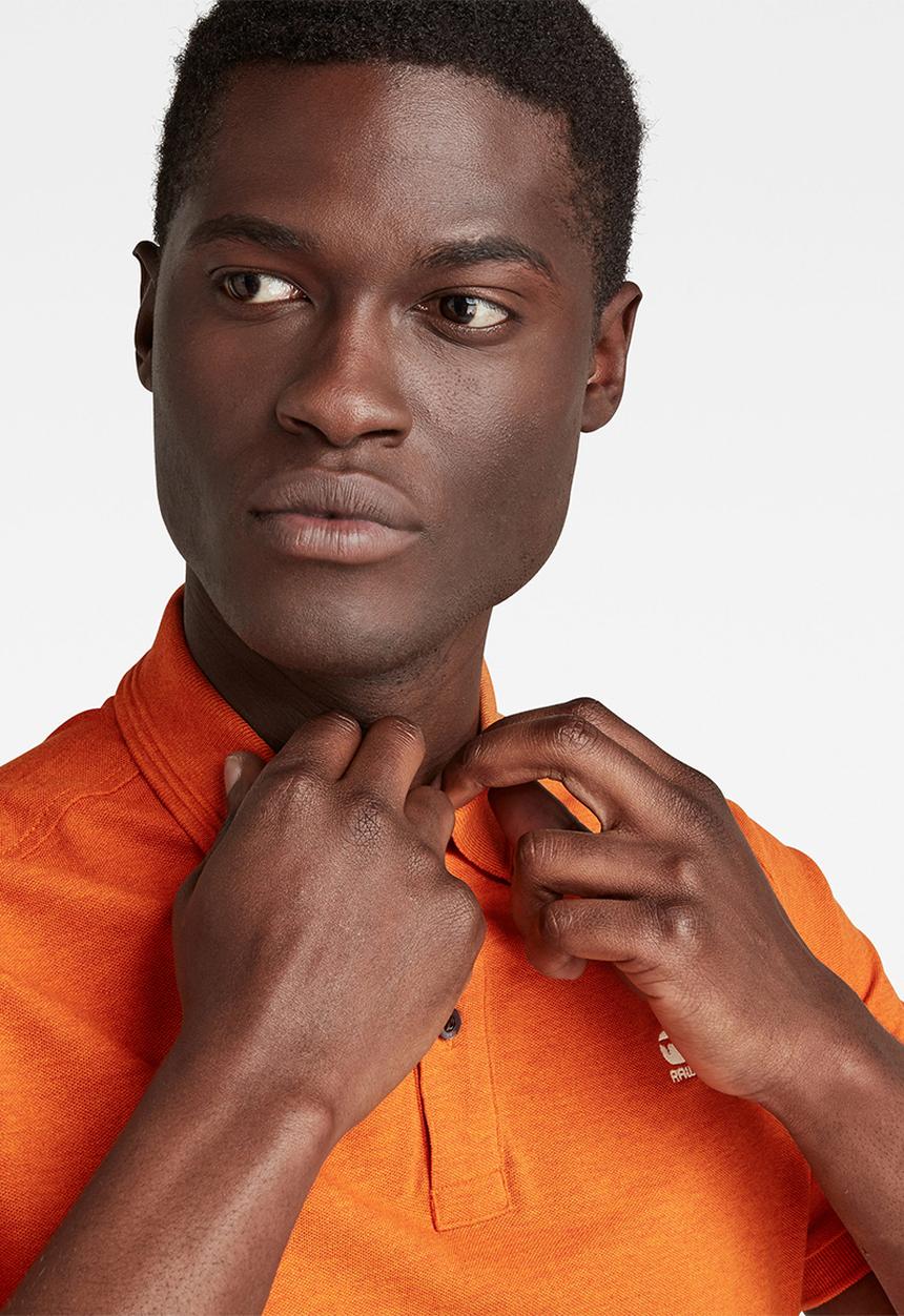 G-STAR - Dunda slim polo short sleeve - amber 