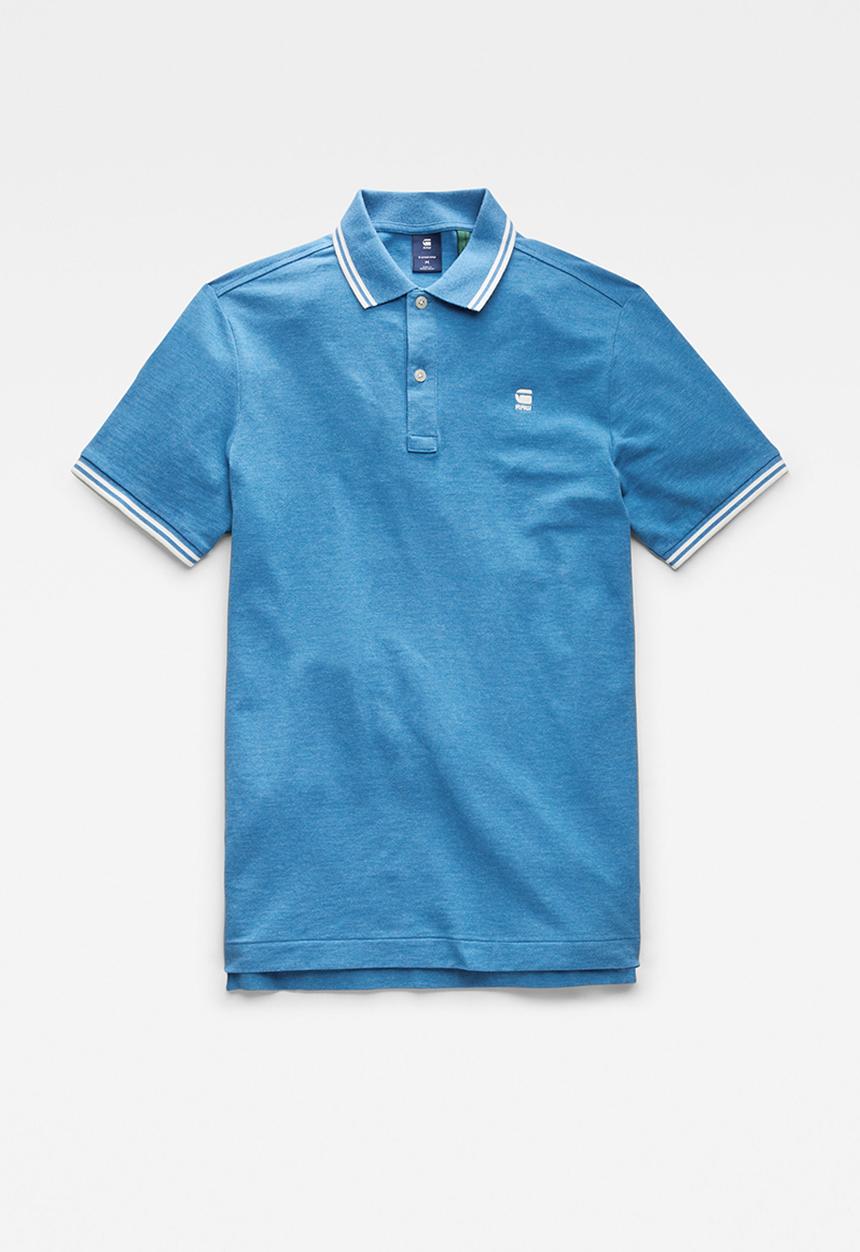 G-STAR - Dunda slim stripe polo short sleeve - blue