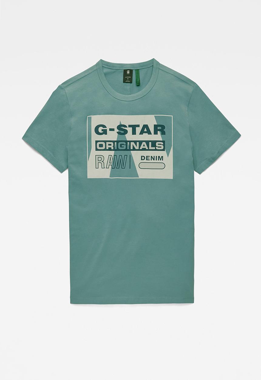 G-STAR - Layer originals logo gr r t short sleeve- light bright nickel