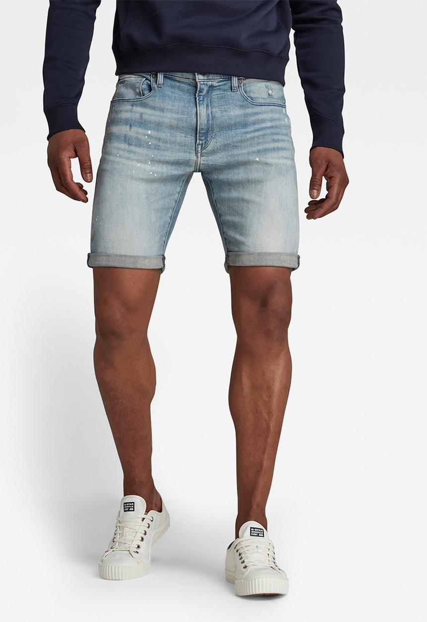 G-STAR - 3301 slim short - vintage nassau destroyed