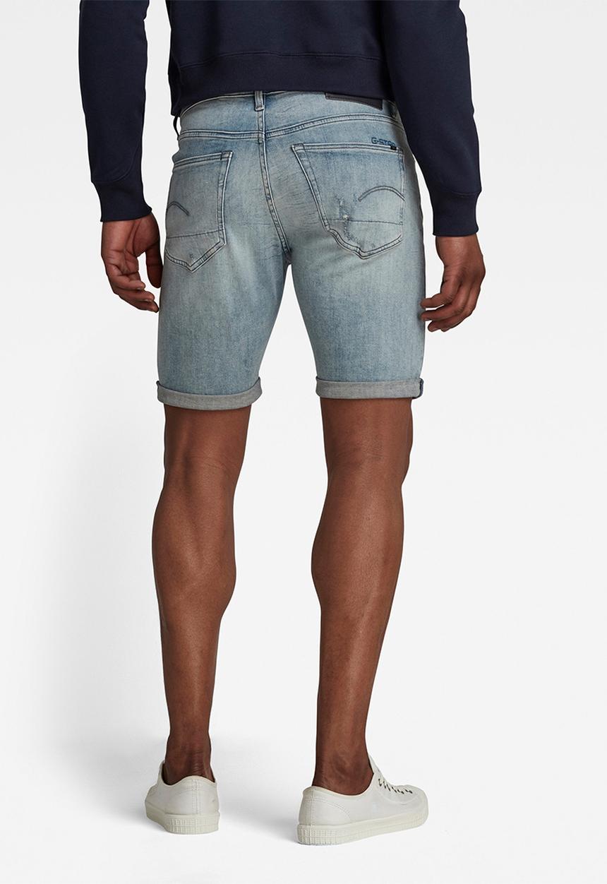 G-STAR - 3301 slim short - vintage nassau destroyed