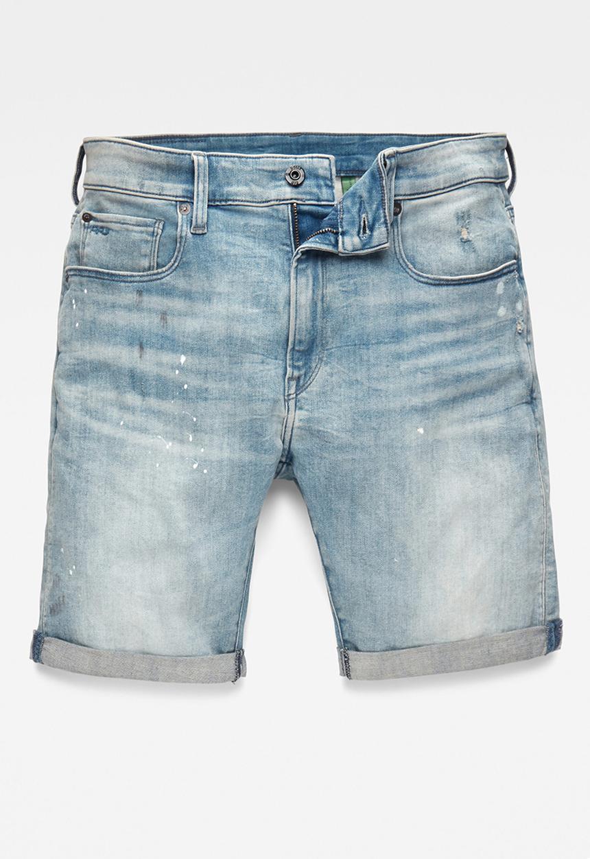 G-STAR - 3301 slim short - vintage nassau destroyed