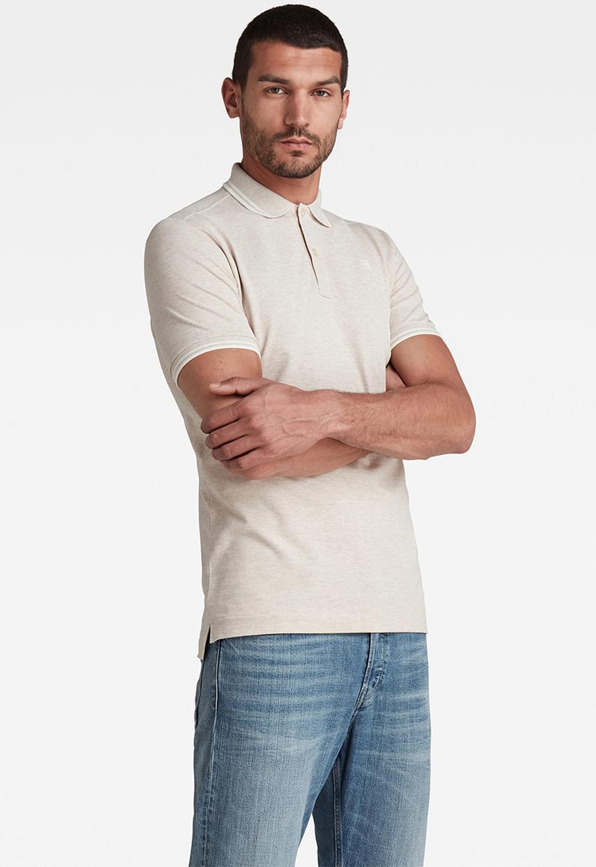 G-STAR - Dunda slim stripe polo short sleeve - bright liquid pink htr