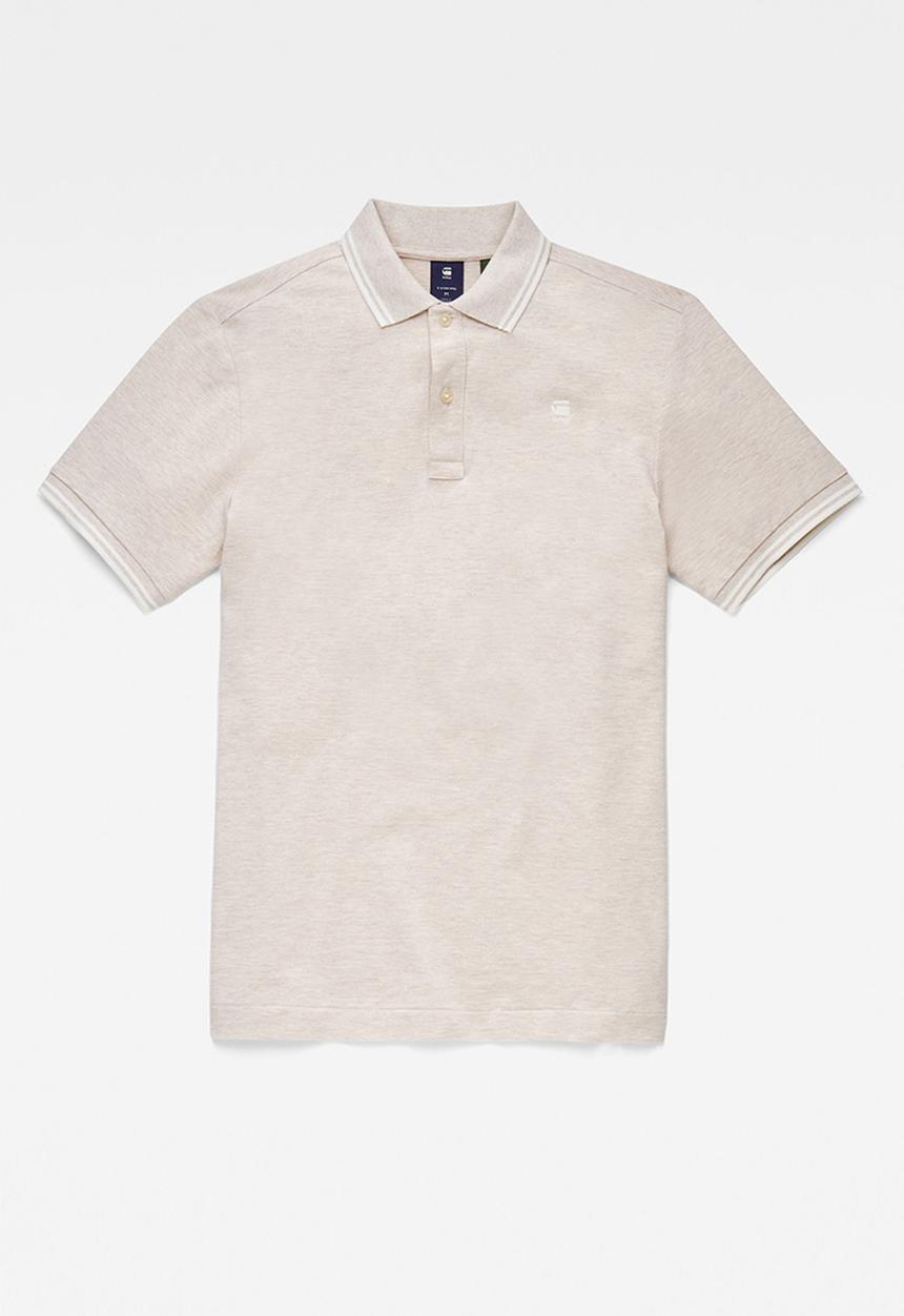 G-STAR - Dunda slim stripe polo short sleeve - bright liquid pink htr