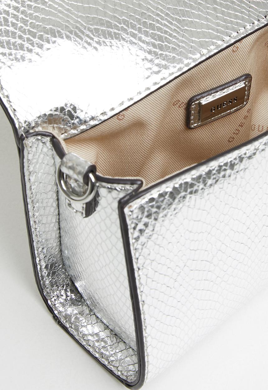 GUESS - Layla mini top handle flap - silver