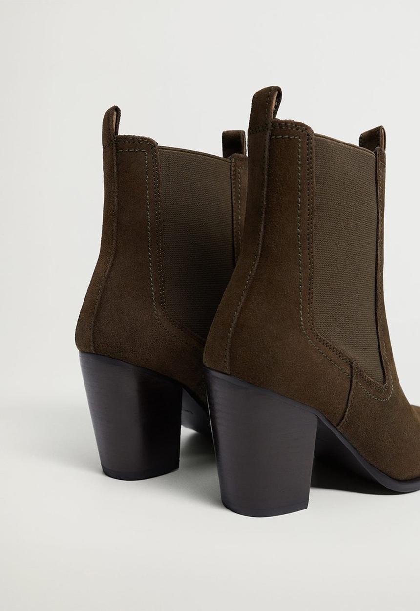 MANGO - Lana leather ankle boot - beige / khaki