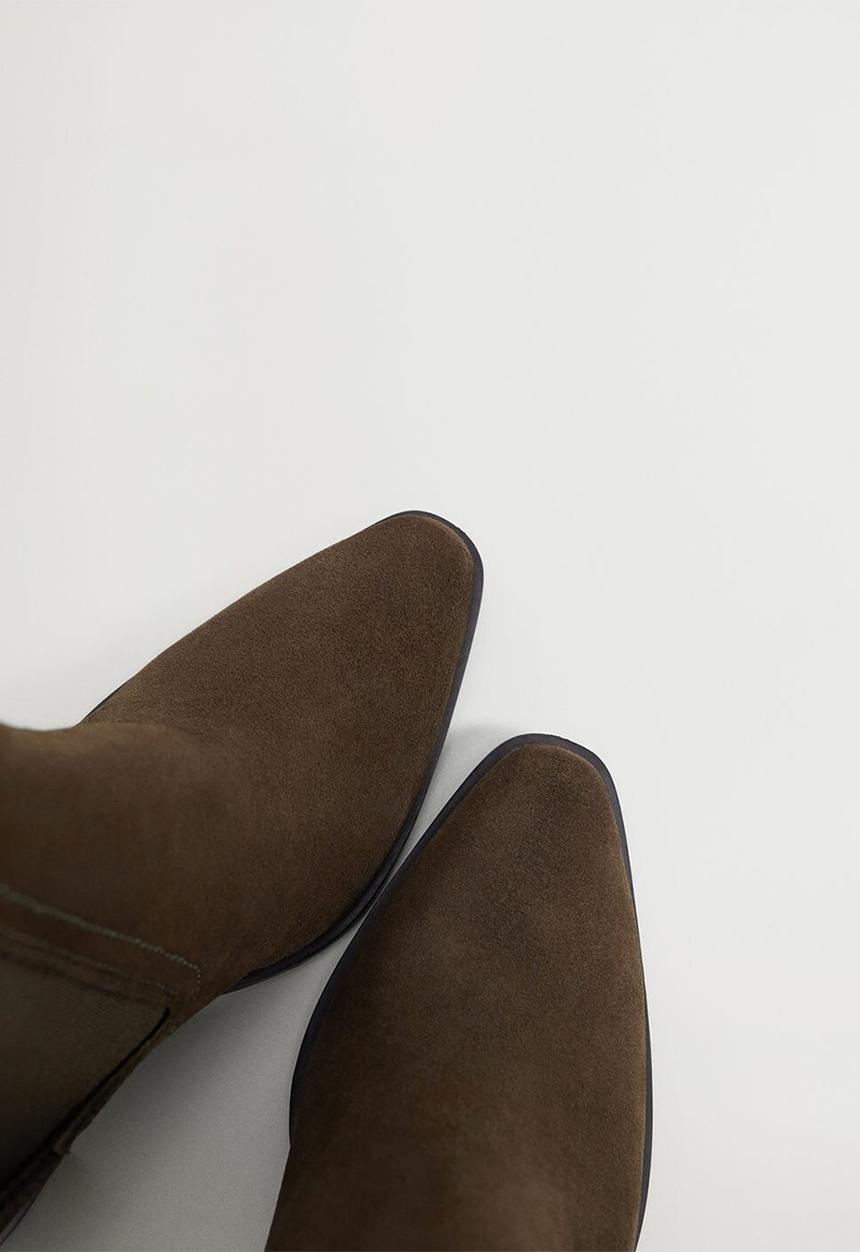 MANGO - Lana leather ankle boot - beige / khaki