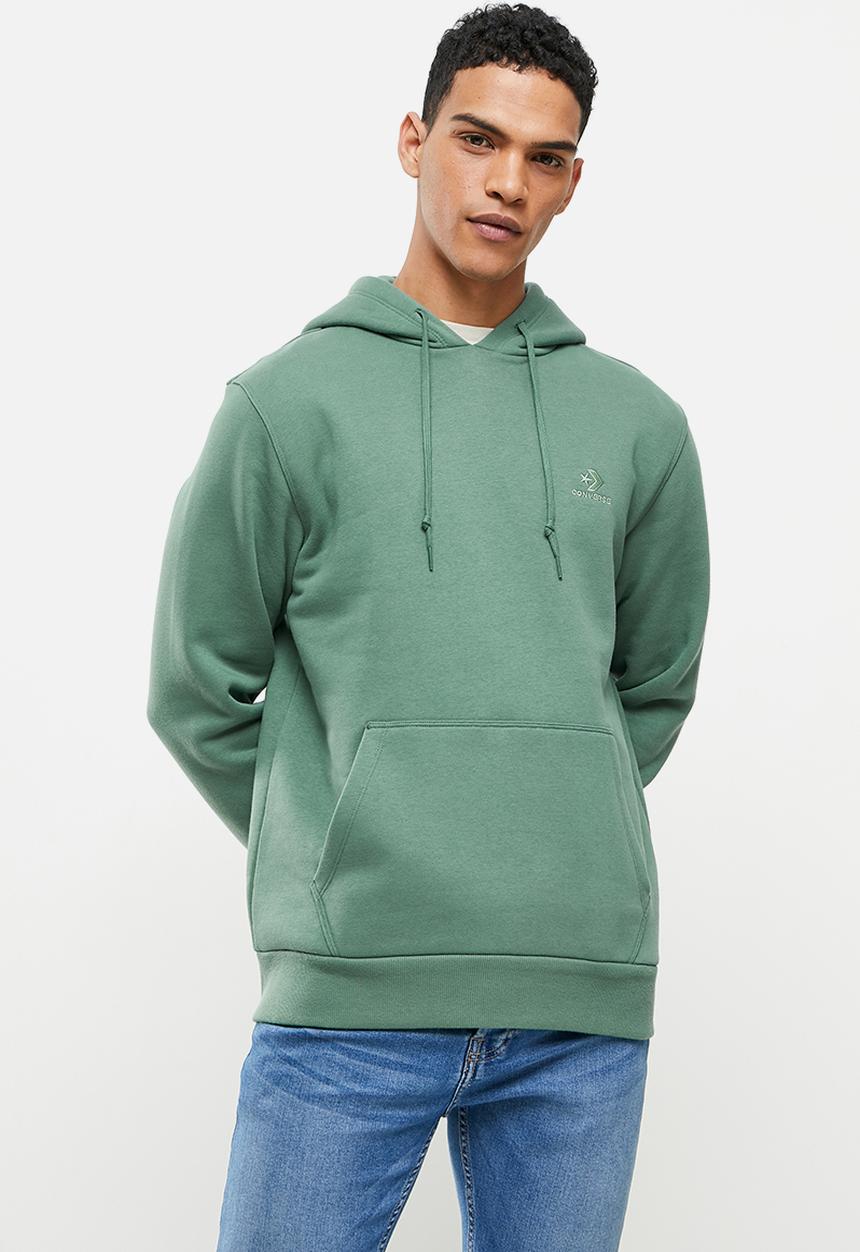Converse - Embroidered star chevron fleece pullover hoodie - teal