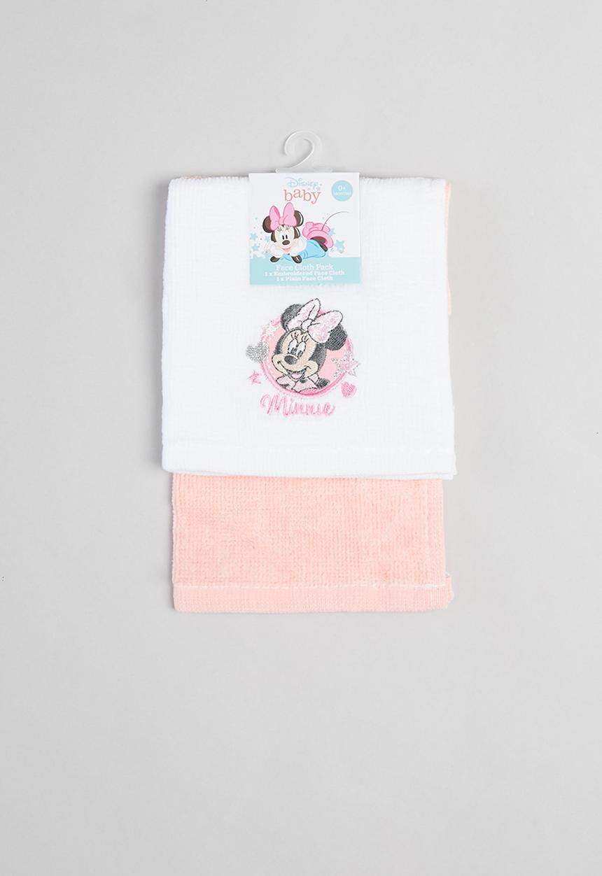 Character Group - 2-pack minnie face cloths - pink & white
