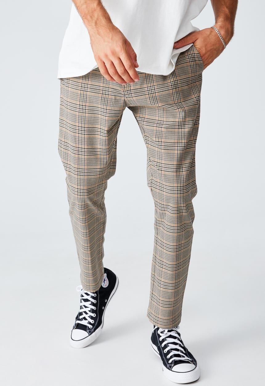 Cotton On - Oxford trouser - tan check