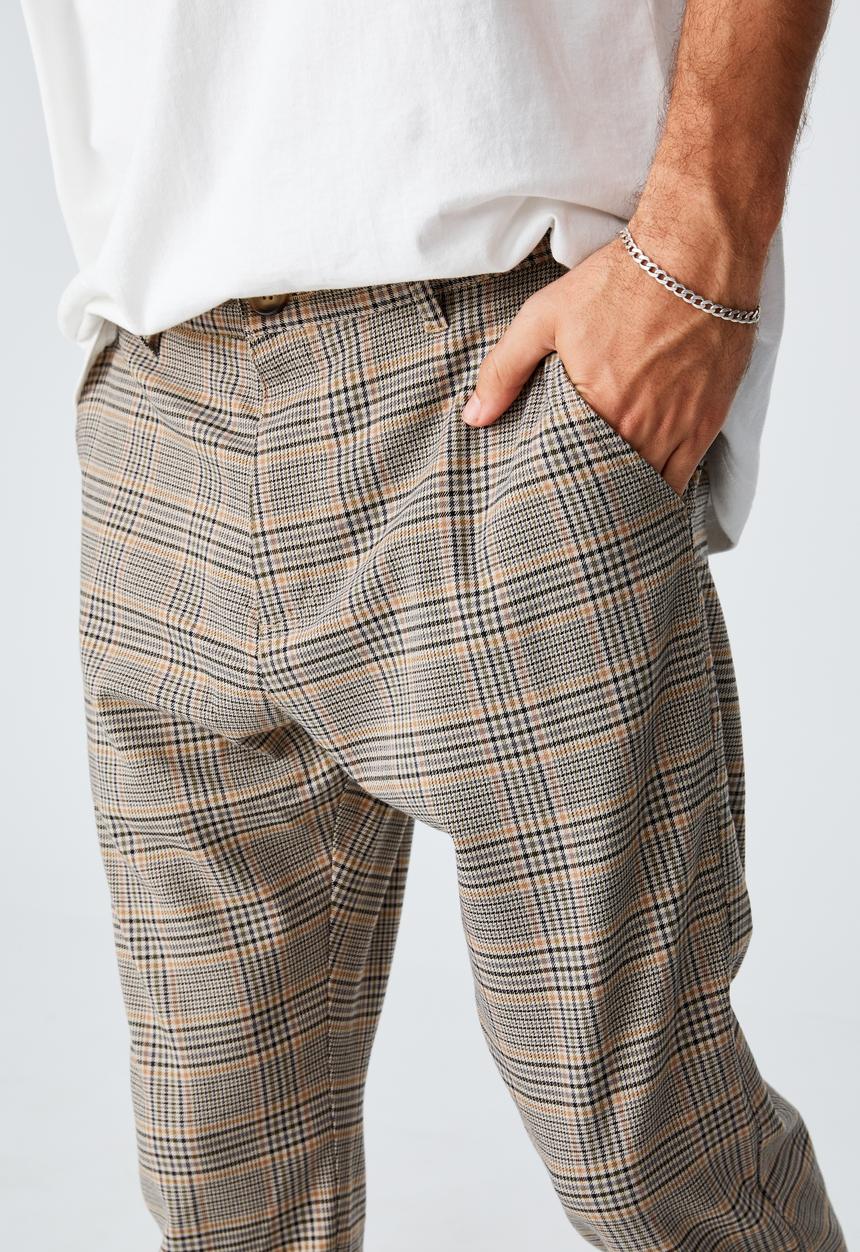 Cotton On - Oxford trouser - tan check