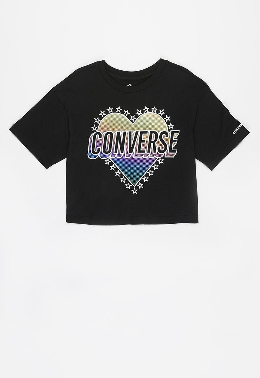 Converse - Cnvg foil heart wordmark tee - black