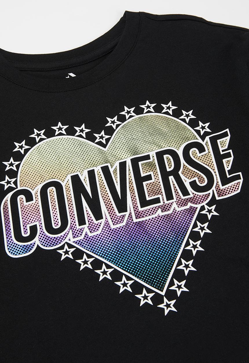Converse - Cnvg foil heart wordmark tee - black