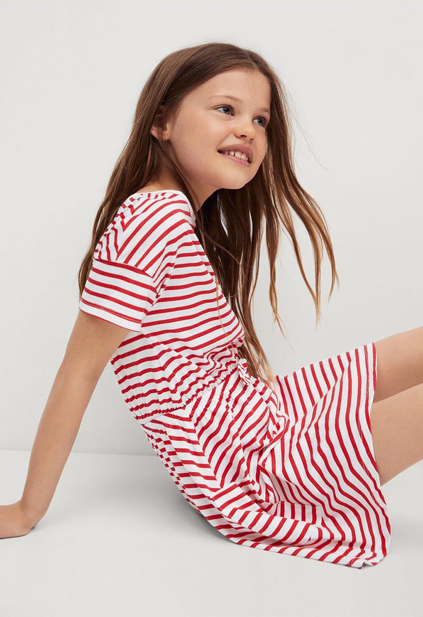 MANGO - Vestido vanesa - white & red