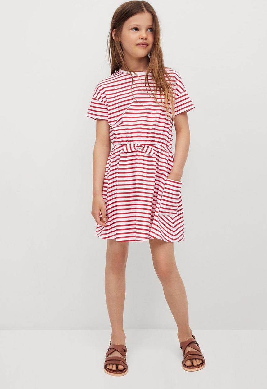 MANGO - Vestido vanesa - white & red