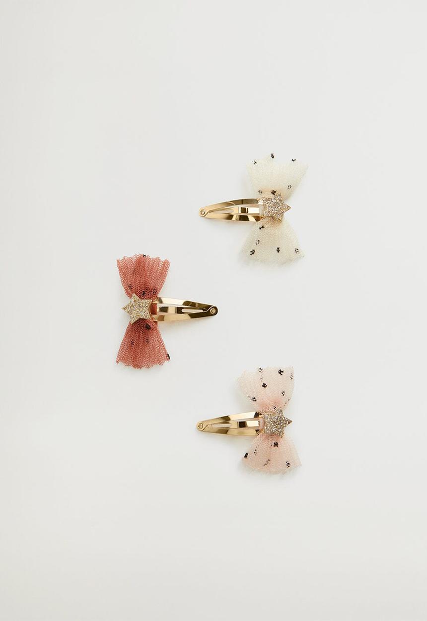 MANGO - Petite8 hairclip 3-pack - medium pink