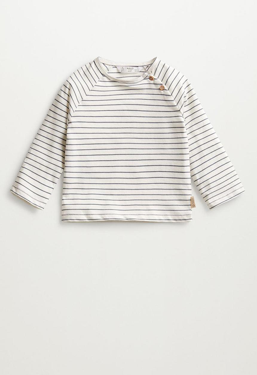 MANGO - Camiseta stripes - white