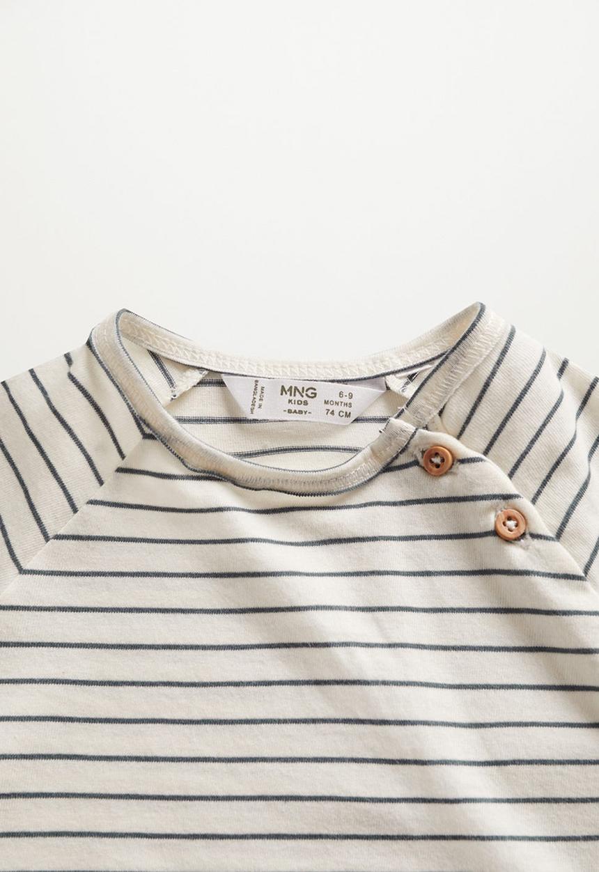 MANGO - Camiseta stripes - white