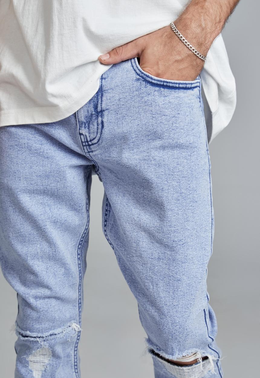 Cotton On - Super skinny jean - tour blue blowout repair