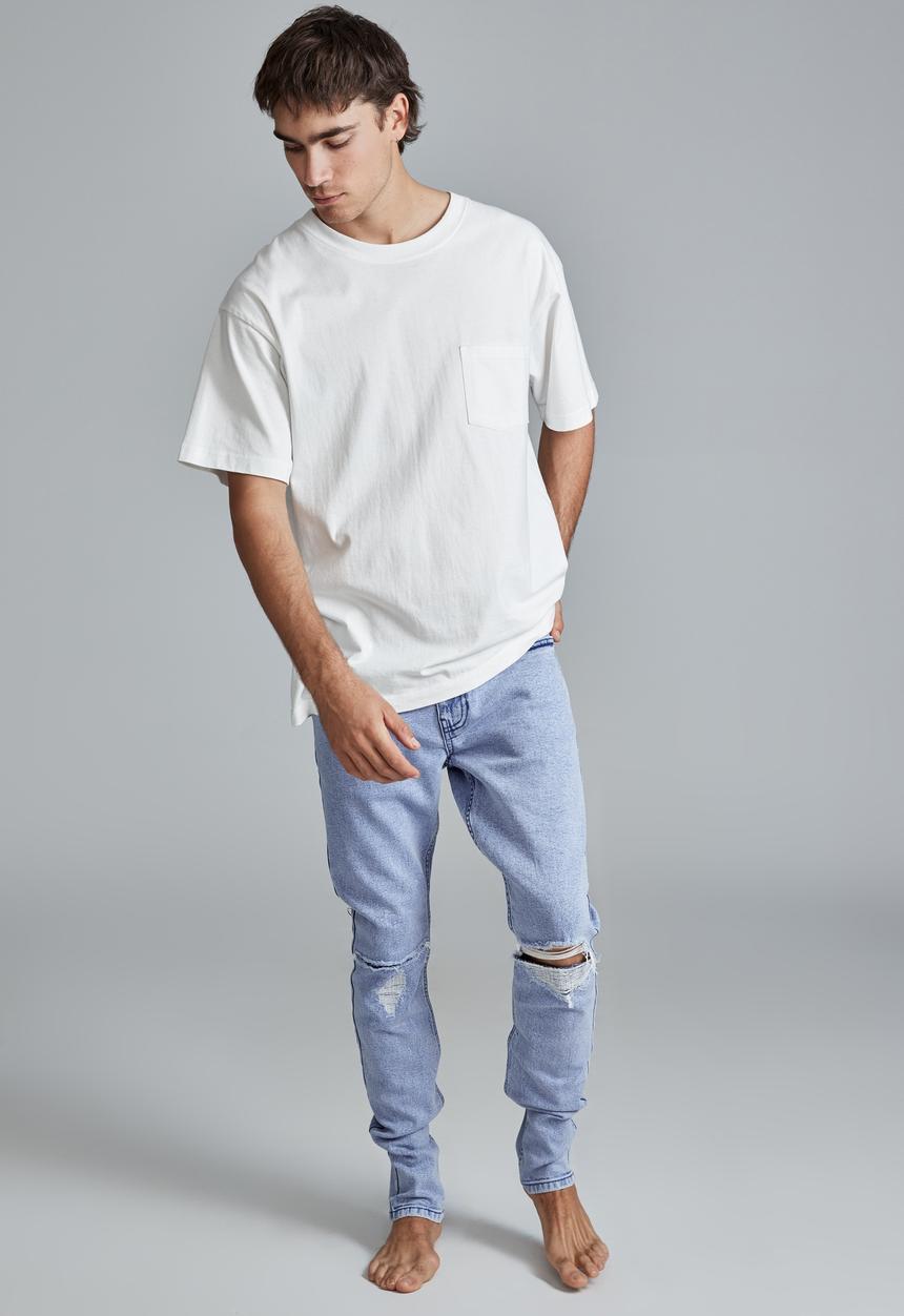 Cotton On - Super skinny jean - tour blue blowout repair