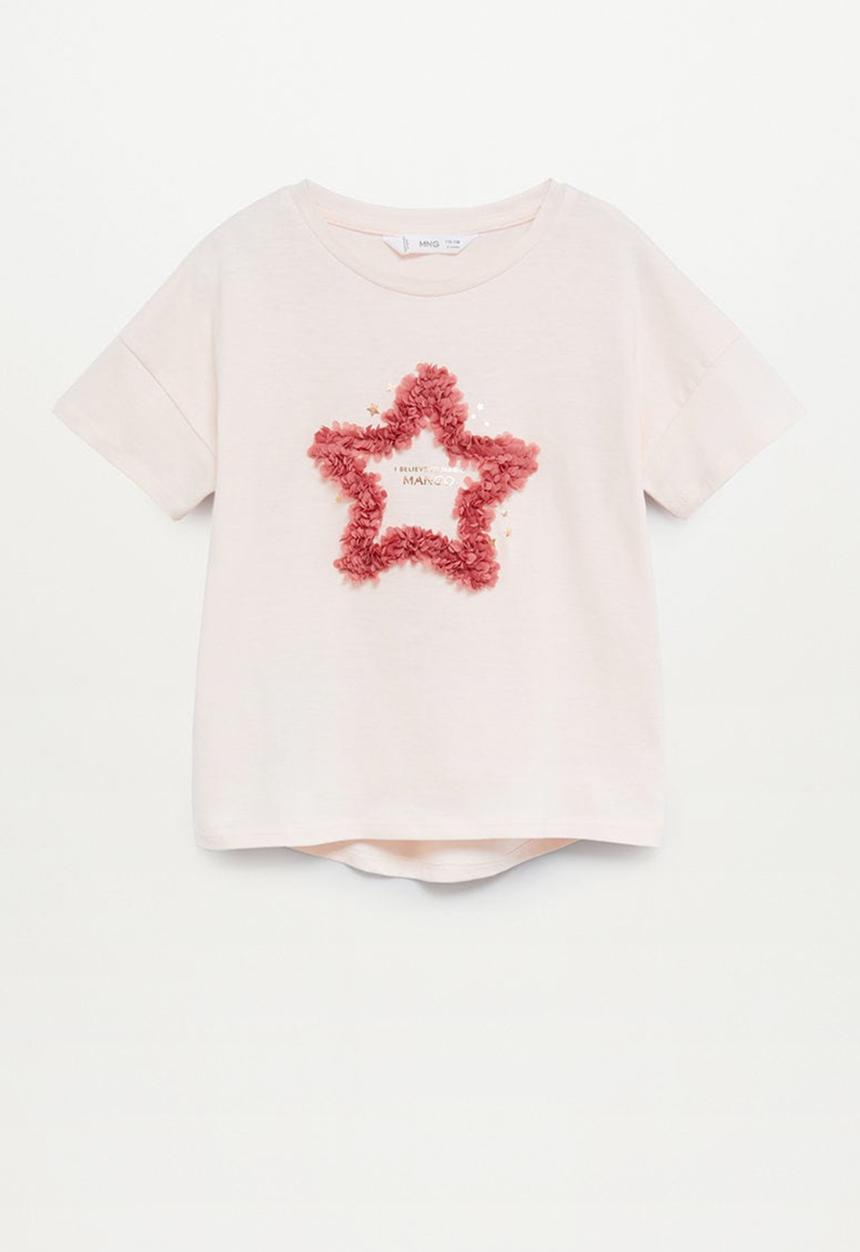 MANGO - Mlogo8 short sleeve tee - pink