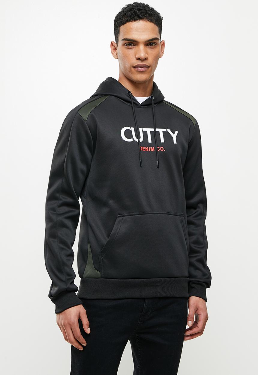 Cutty - Montana scuba kangaroo pouch hoodie - black