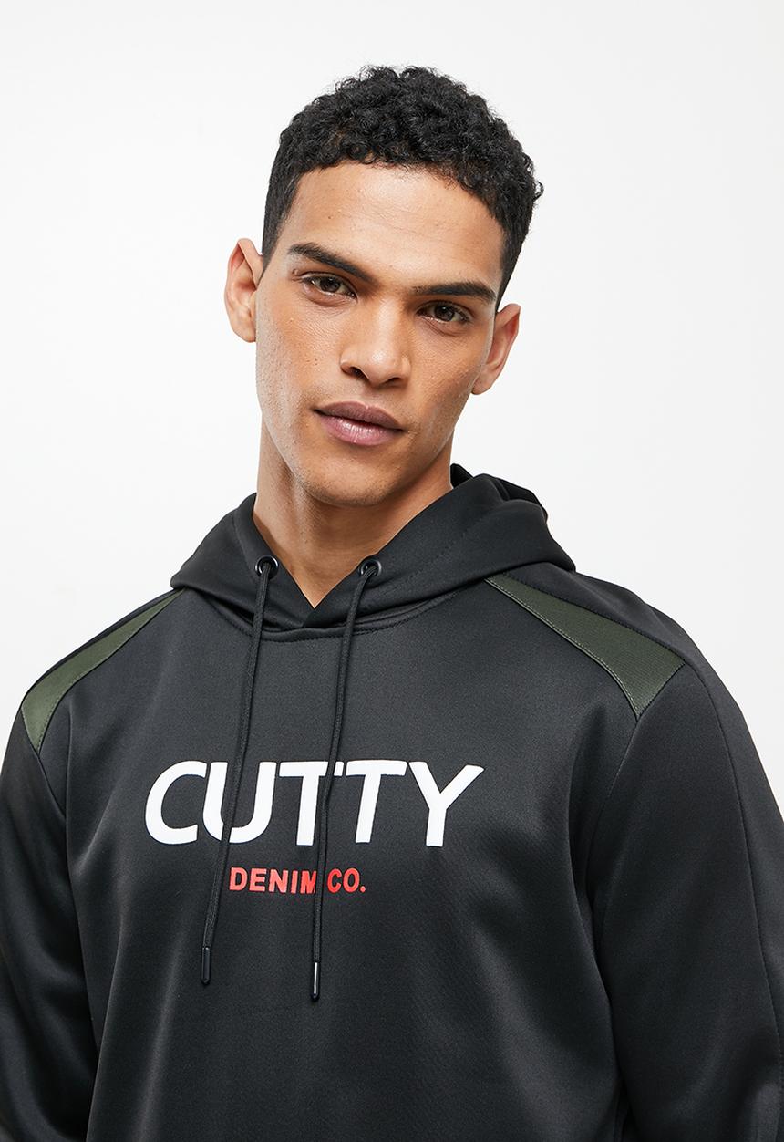 Cutty - Montana scuba kangaroo pouch hoodie - black