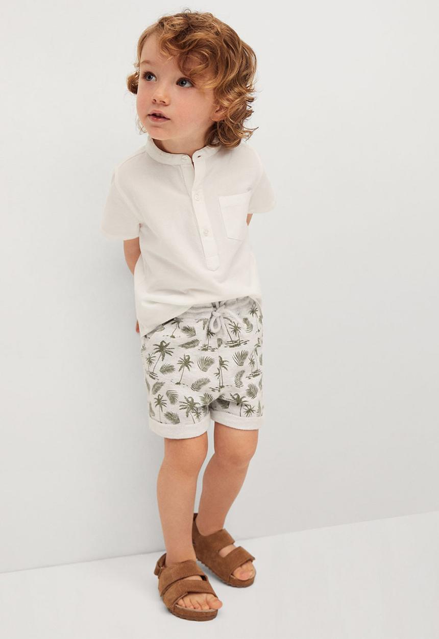 MANGO - Shorts surfy - white & grey