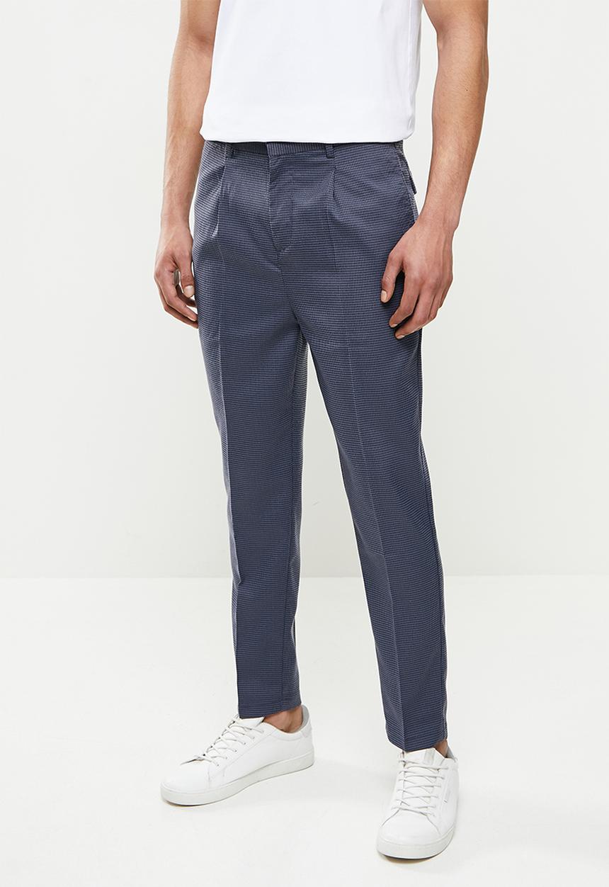 Jonathan D - Joey houndstooth check trousers - oxford blue