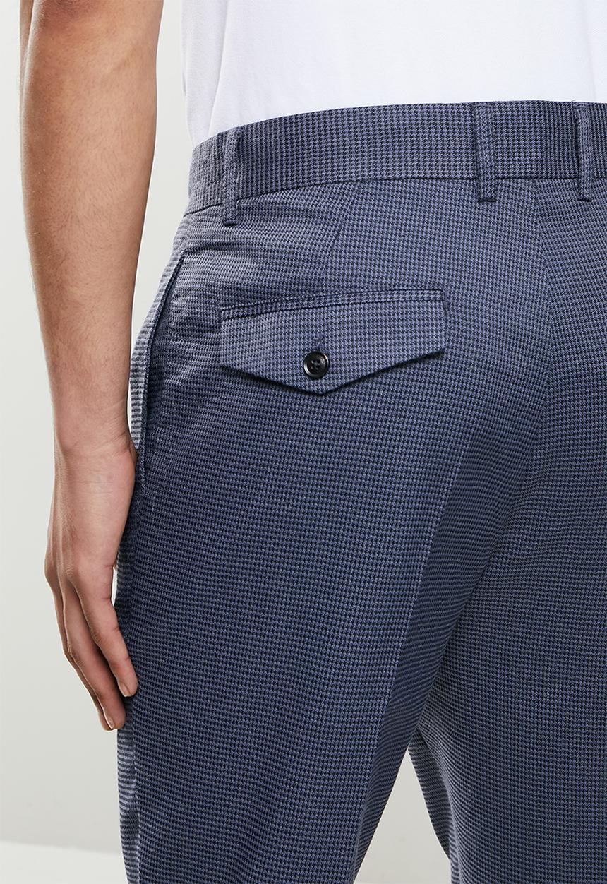Jonathan D - Joey houndstooth check trousers - oxford blue
