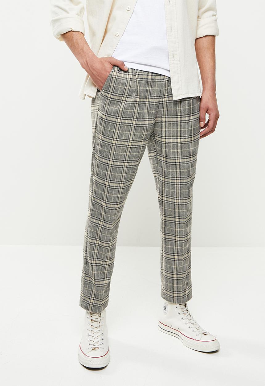 Jonathan D - Logan check trousers - wheat