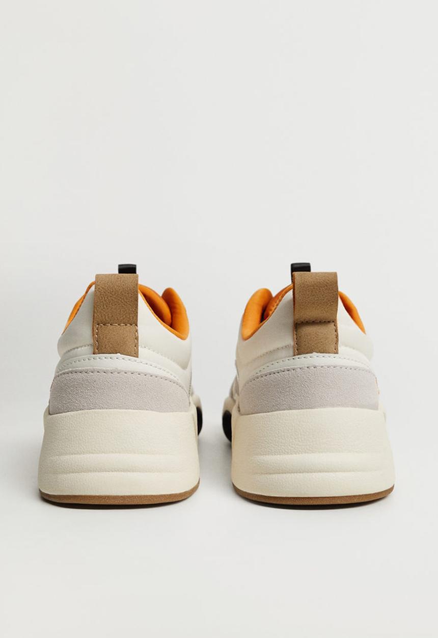 MANGO - Hong leather combo sneaker - white